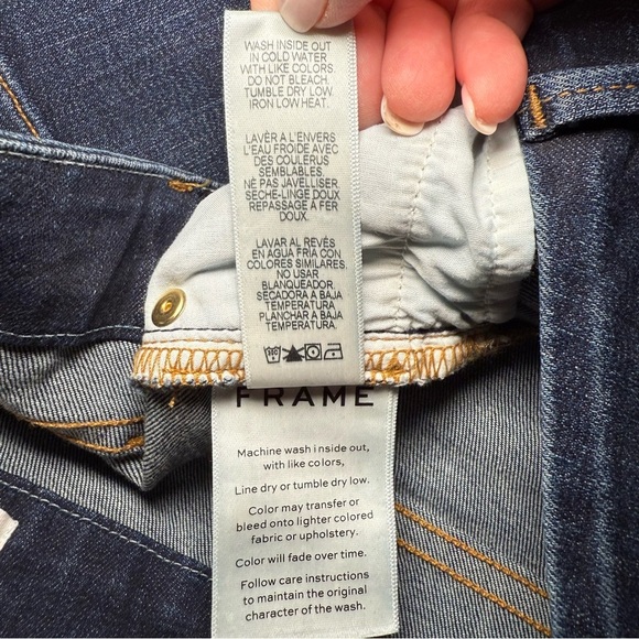 FRAME Le Crop Mini Boot Leg Snap Ankle Jean Size 28 Meribel Wash - Picture 12 of 14